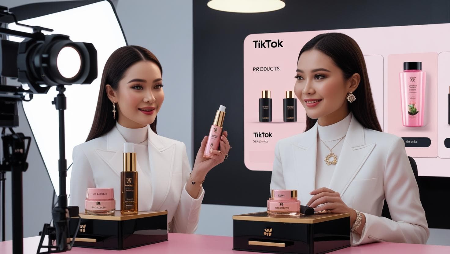 แพ็คเกจพรีเมียม ไลฟ์สดขายสินค้าพร้อมปักตะกร้า (1 ชม.) + พิธีกร 2 คน